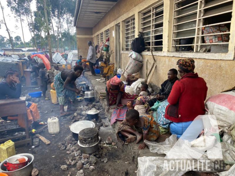 Les déplacés regroupés sur un site temporaire en RDC. Photo d’illustration/ACTUALITE.CD