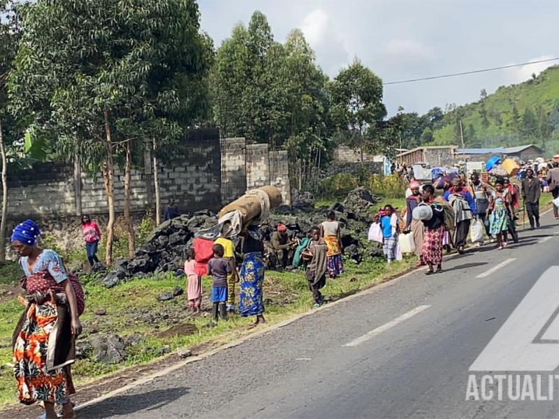 Les déplacés se rapprochant de Goma