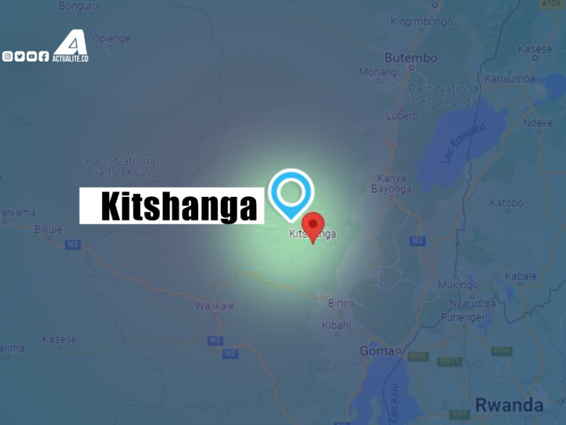 Kitshanga situé sur la carte du Nord-Kivu