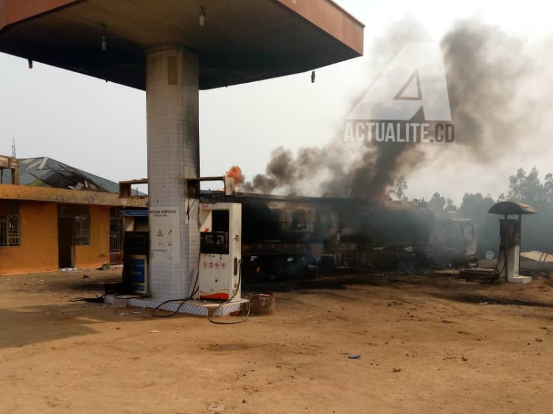 Incendie d'une station service à Bunia