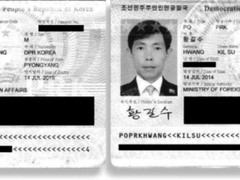 Les copies des passeports de Pak Hwa Song et Hwang Kil Su (The Sentry)