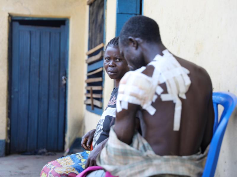 Une victime des violences de Kwamouth/Ph. OCHA