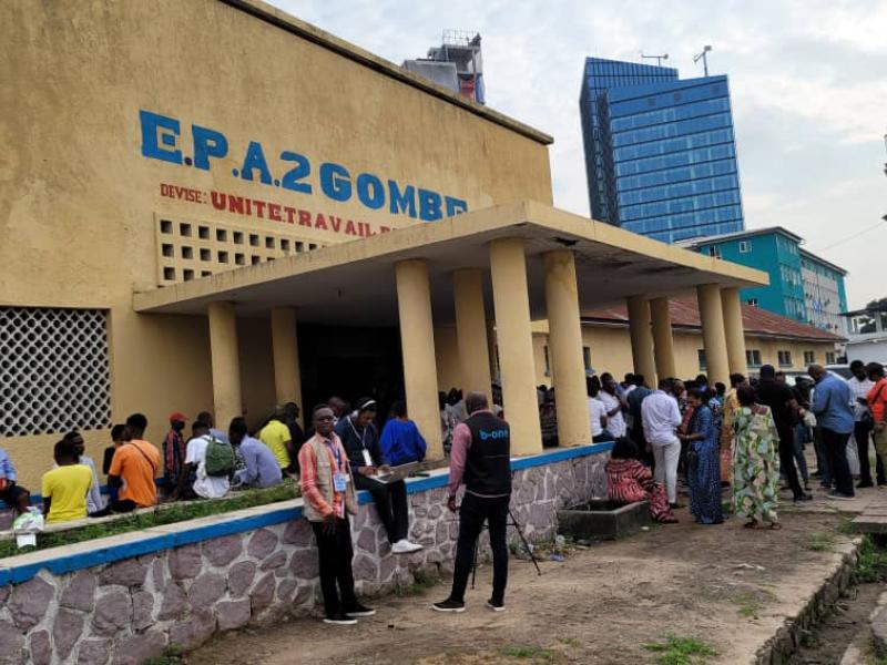 Un bureau de vote à l'EP A2 Gombe