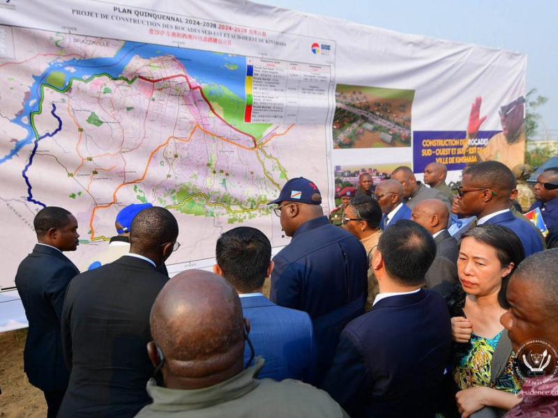 Félix Tshisekedi lors du lancement des rocades de Kinshasa