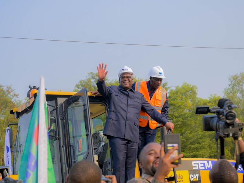 Félix Tshisekedi lors du lancement des rocades de Kinshasa