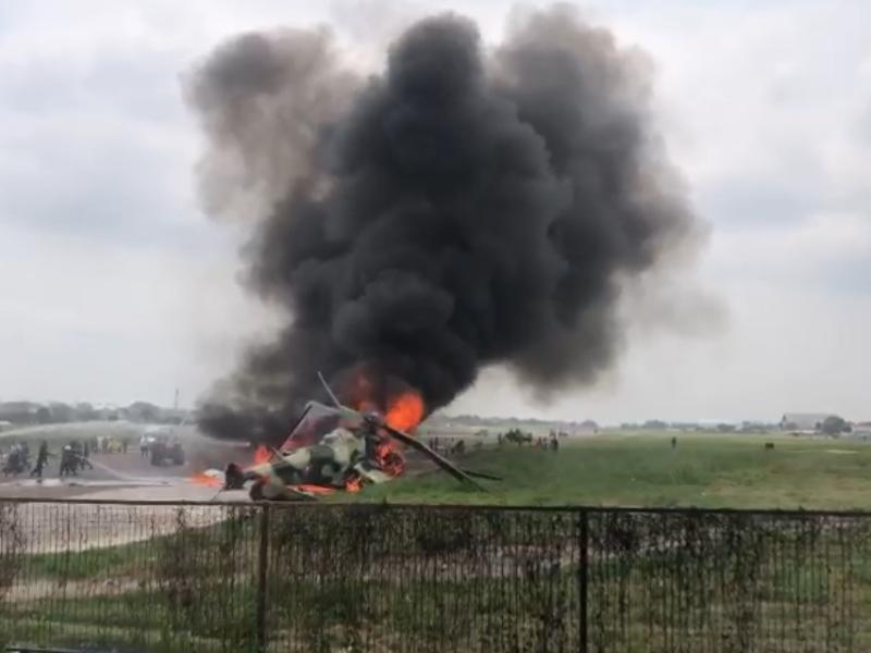 Crash d'un hélicoptère à Ndolo