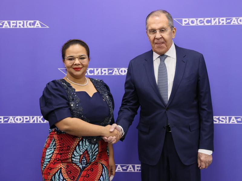 Thérèse Kayikwamba Wagner et son homologue russe, Sergueï Lavrov.