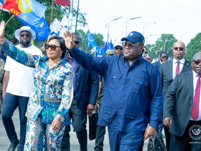 Félix Tshisekedi et Denise Nyakeru dans les rues de Kananga 