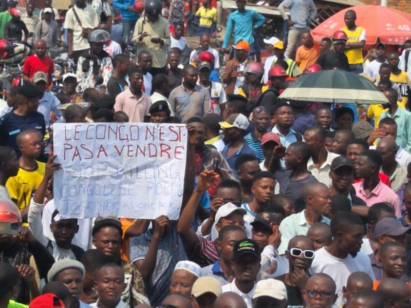 Manifestation à Kindu contre la guerre du M23 soutenu par le Rwanda