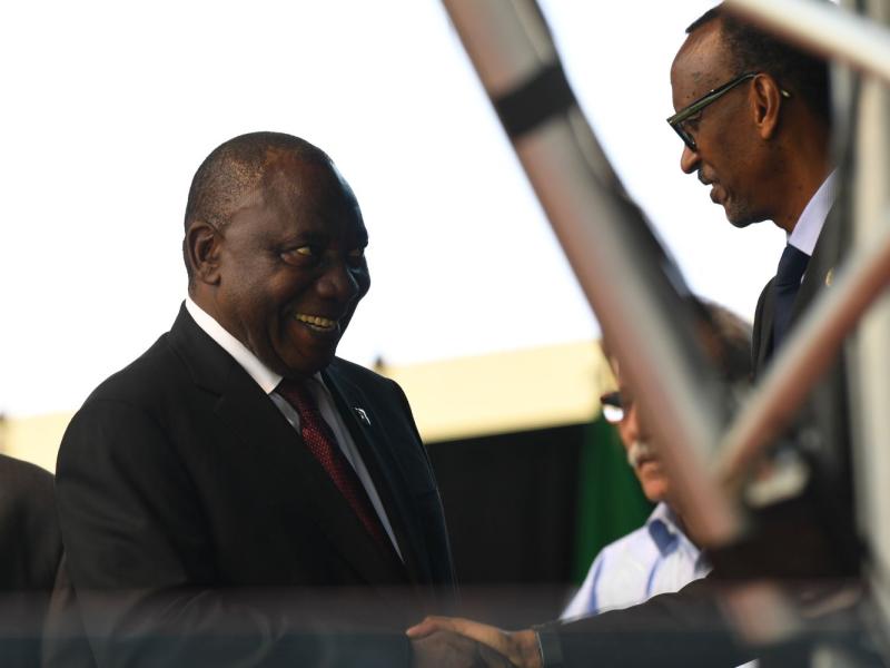 Paul Kagame lors de l'investiture du président Cyril Ramaphosa au stade Loftus Versfeld à Pretoria, le 25 mai 2019. Photo : Gallo Images/Netwerk 24/Felix Dlangamandla