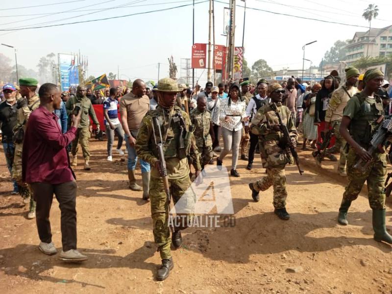 Les rebelles du M23 à Bukavu le 20 février 2025