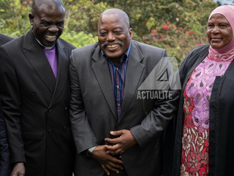 Kabila et les représentants des confessions religieuses à Goma 