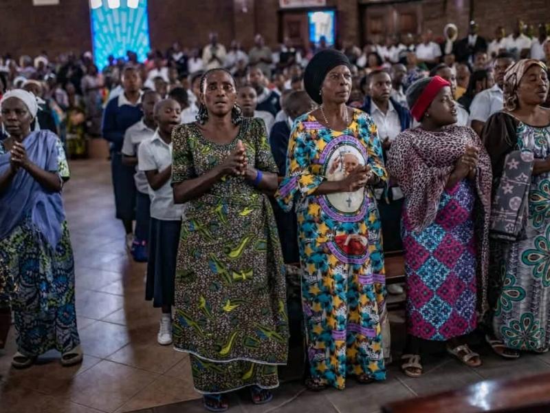 Des fidèles catholiques de Goma