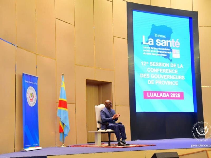 Félix Tshisekedi lors de l'ouverture de la 12e conférence des gouverneurs à Kolwezi