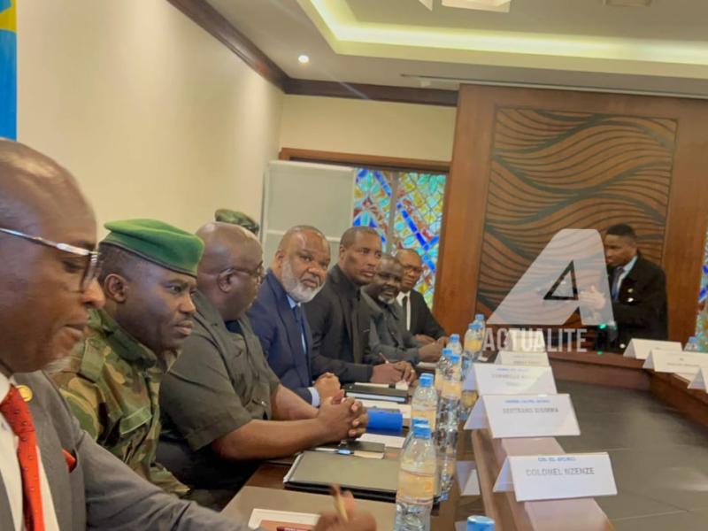 Les autorités de l'AFC/M23 lors d'une réunion avec la Monusco à Goma
