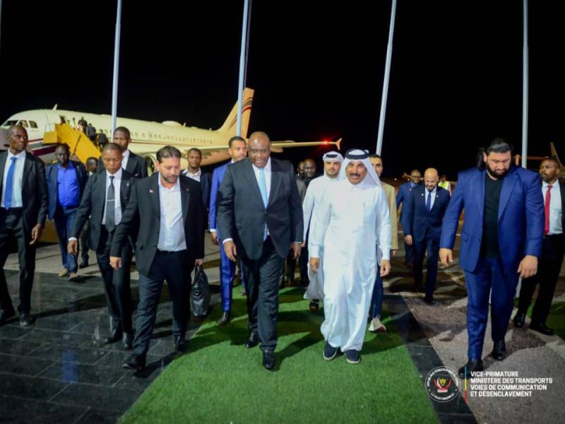Arrivée de Sheikh Almansour Bin Jabor Bin Jassim Al Than à Kinshasa