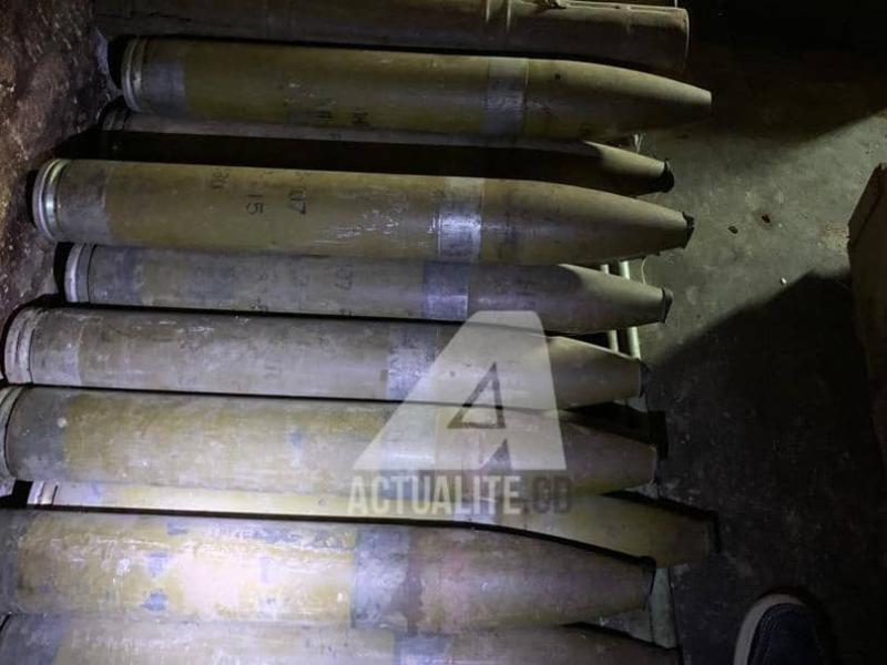 Des mortiers ramassés et stockés à Walikale 