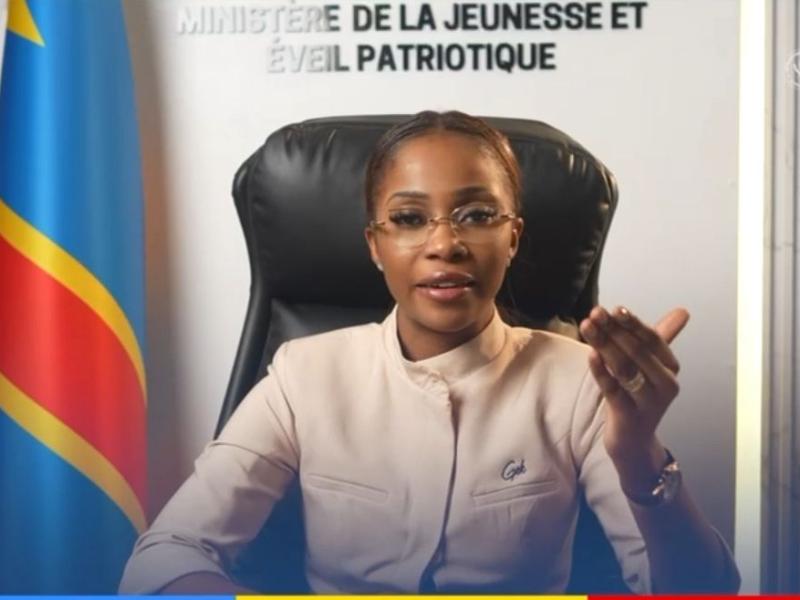Grâce Emie Kutino, ministre de la Jeunesse et Éveil Patriotique de la RDC