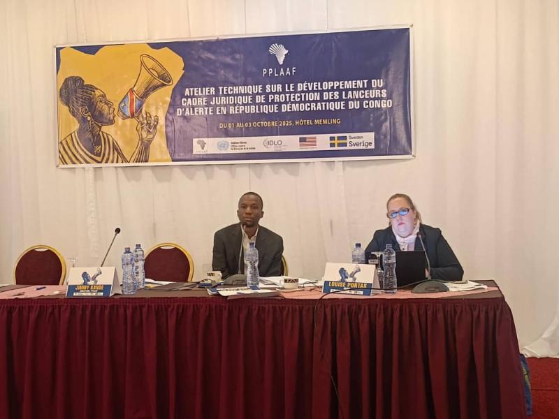 Atelier technique sur le développement du cadre juridique de protection des lanceurs d'alerte en RDC 