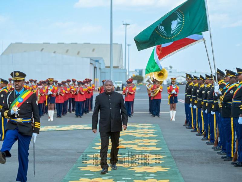 Arrivée d'Evariste Ndayishimiye à Addis Abeba pour le Sommet de l'UA