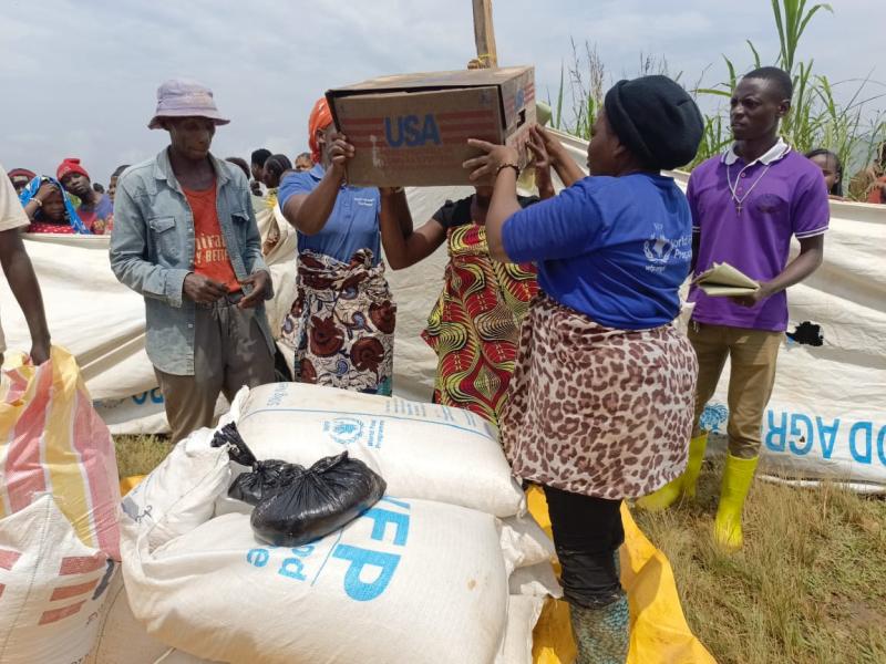 Distribution des vivres par le PAM à Mongbwalu 