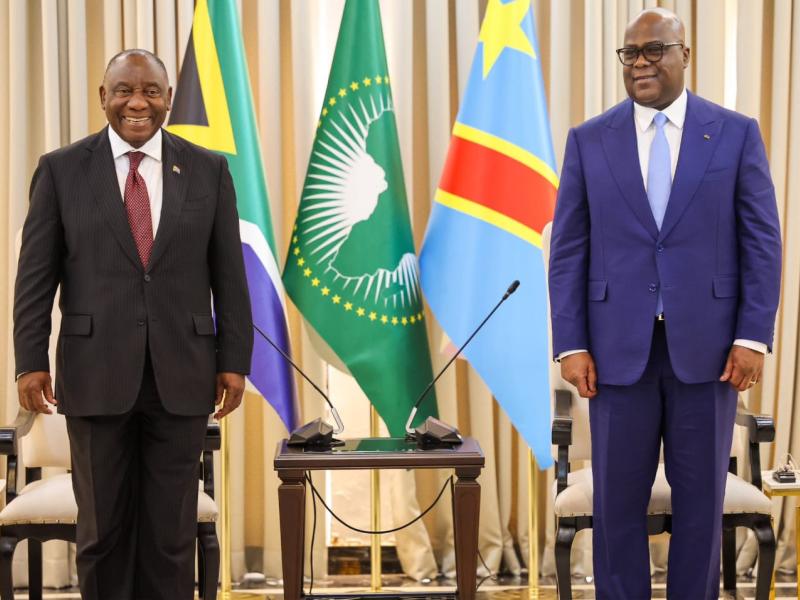 Félix Tshisekedi et Cyril Ramaphosa à Kinshasa 