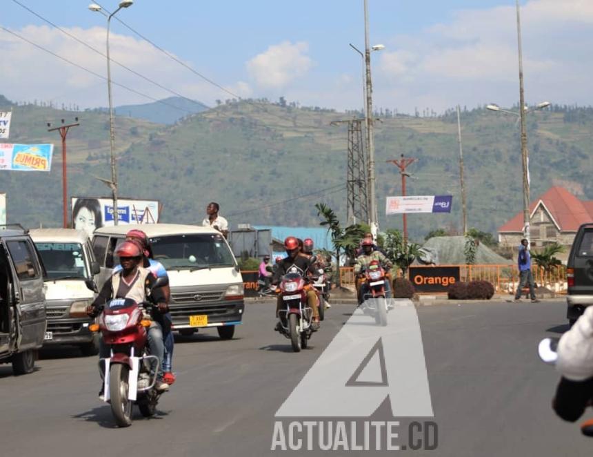 Une partie du boulevard Kanyamuhanga comprise entre rond-point singers et rond-point chukudu en ville de Goma/Ph Ley Uwera ACTUALITE.CD