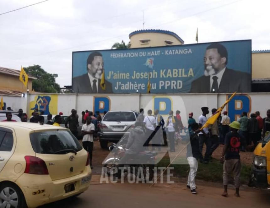 Les militants du PPRD  au siège à Lubumbashi. Ph. ACTUALITE.CD.