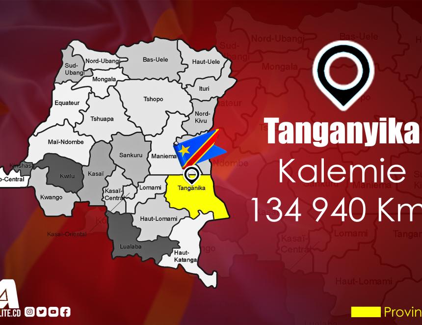 Carte de la province de Tanganyika produite par le service infographie d'ACTUALITE.CD  
