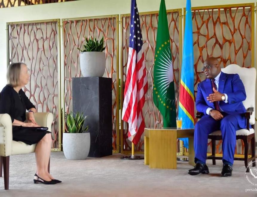 Félix Tshisekedi et Lucy Tamlyn