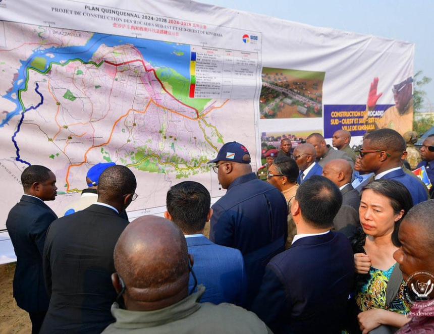 Félix Tshisekedi lors du lancement des rocades de Kinshasa
