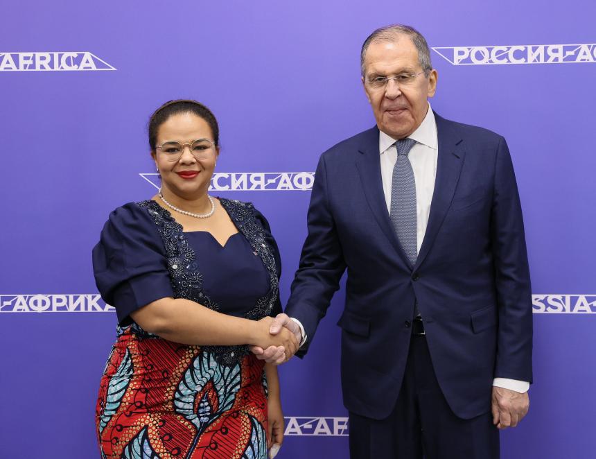 Thérèse Kayikwamba Wagner et son homologue russe, Sergueï Lavrov.