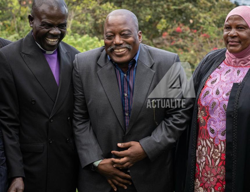 Kabila et les représentants des confessions religieuses à Goma 