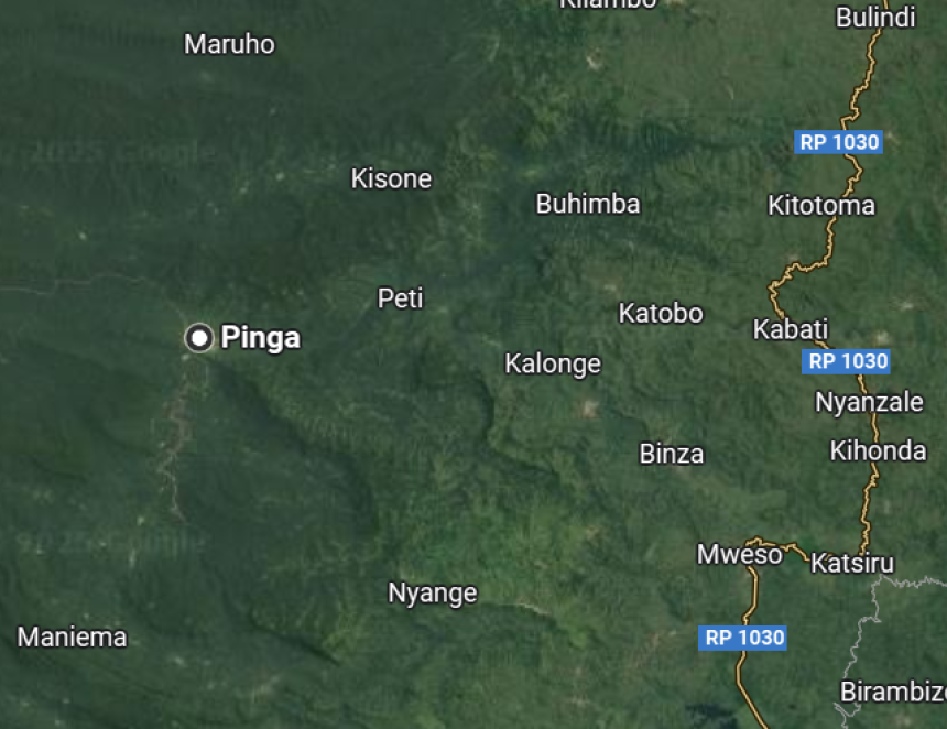 Pinga sur la carte du Nord-Kivu