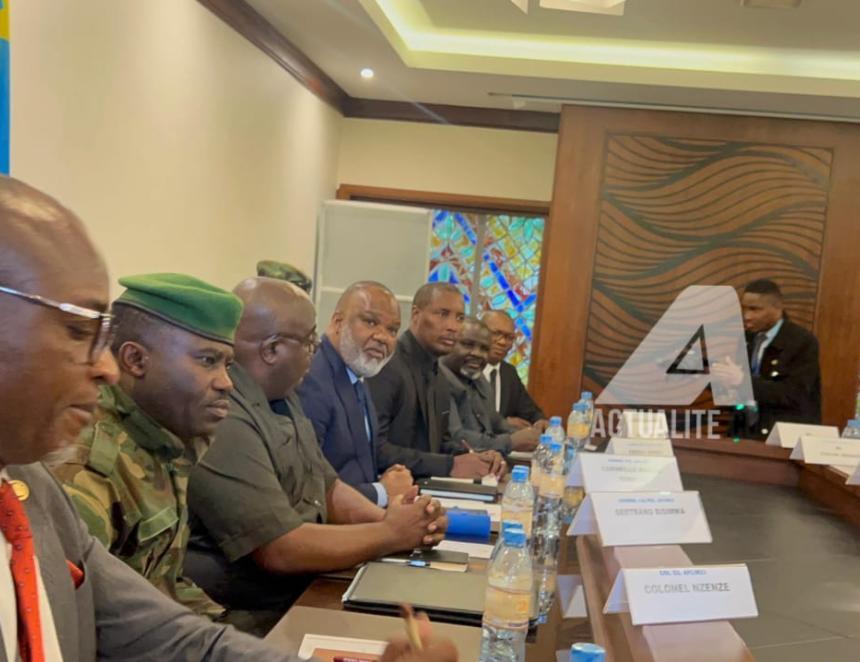 Les autorités de l'AFC/M23 lors d'une réunion avec la Monusco à Goma