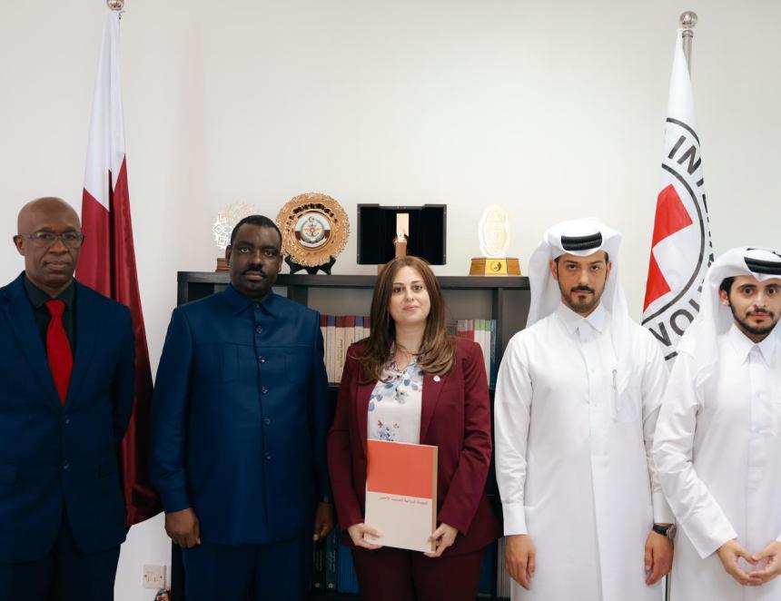 Les délégués de l'AFC/M23, du gouvernement et du CICR à Doha