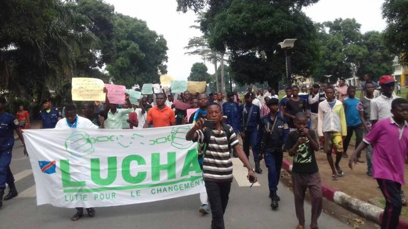 Marche des militants de la Lucha à Kinshasa Marche des militants de la Lucha à Kinshasa