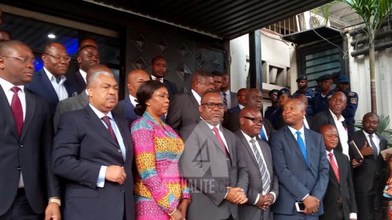 Les candidats à la présidentielle avec Corneille Nangaa (Photo ACTUALITE.CD) Les candidats à la présidentielle avec Corneille Nangaa (Photo ACTUALITE.CD)