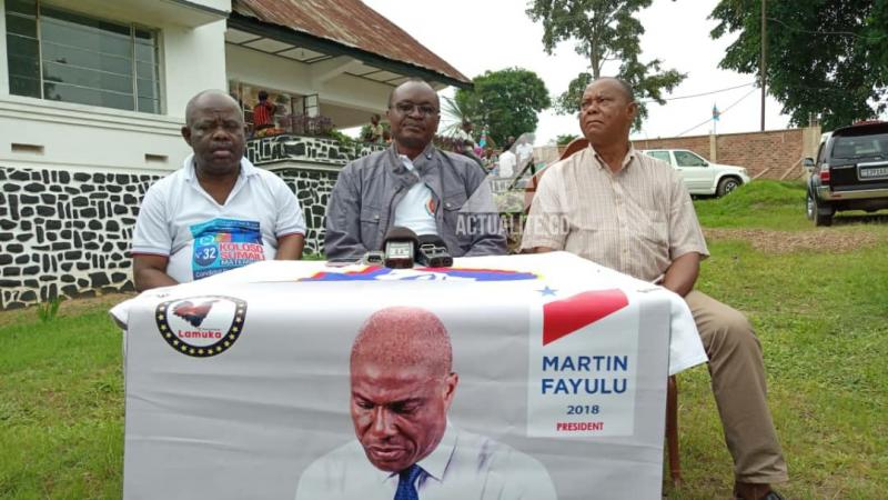 Les membres de la coalition Lamuka en conférence de presse à Kindu Les membres de la coalition Lamuka en conférence de presse à Kindu