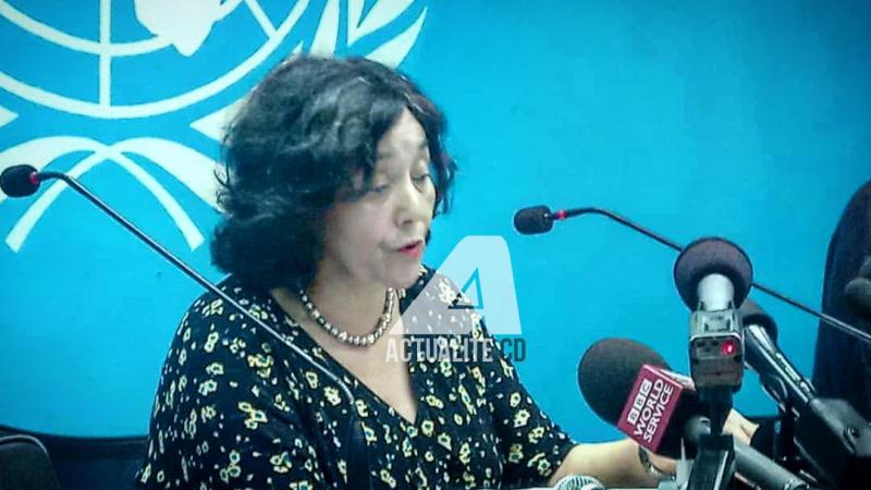 Leila Zerrougui, chef de la Monusco, lors de la conférence de presse ce 16 octobre 2018 à Kinshasa (Photo Christine Tshibuyi/ACTUALITE.CD)