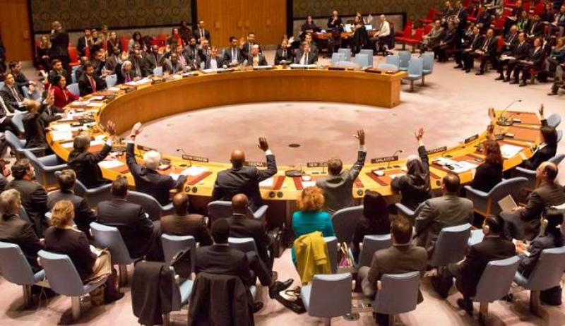 Les membres du Conseil de sécurité de l'ONU lors d'un vote / Droits tiers Les membres du Conseil de sécurité de l'ONU lors d'un vote / Droits tiers