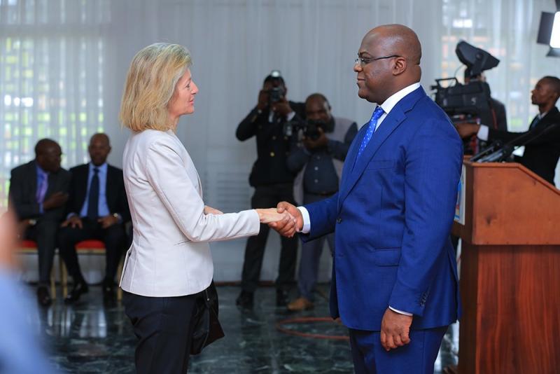 Le président Félix Tshisekedi lors de la cérémonie d'échange de voeux avec les diplomates accrédités à Kinshasa/Ph Présidence de la République Le président Félix Tshisekedi lors de la cérémonie d'échange de voeux avec les diplomates accrédités à Kinshasa/Ph Présidence de la République