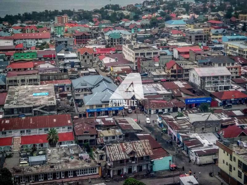 Une vue aérienne de la ville de Goma/Ph Ley Uwera ACTUALITE.CD Une vue aérienne de la ville de Goma/Ph Ley Uwera ACTUALITE.CD