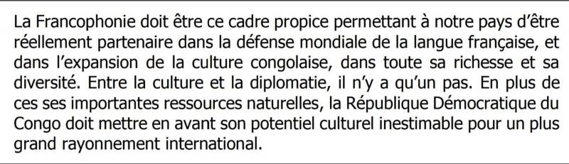 Passage du discours du chef de l'Etat à propos de la culture Passage du discours du chef de l'Etat à propos de la culture