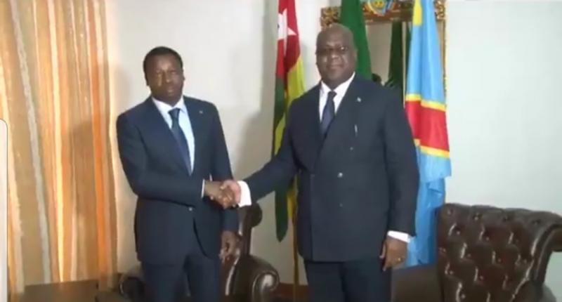 Le président togolais et son homologue congolais / Capture d'écran Le président togolais et son homologue congolais / Capture d'écran