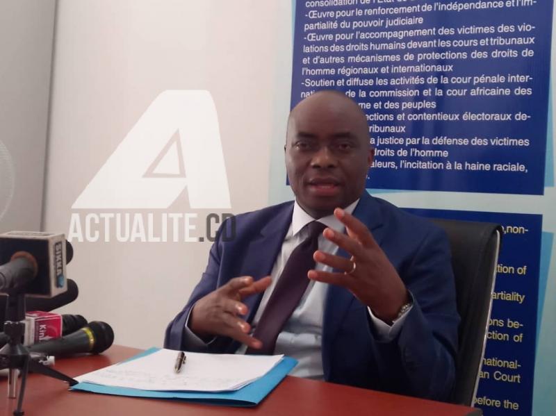 Georges Kapiamba, président de l'ONG ACAJ au cours d'un point de presse mardi 5 mars 2019 à Kinshasa/Ph Christine Tshibuyi ACTUALITE.CD Georges Kapiamba, président de l'ONG ACAJ au cours d'un point de presse mardi 5 mars 2019 à Kinshasa/Ph Christine Tshibuyi ACTUALITE.CD