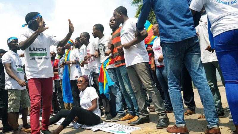 Des militants Lucha en action / Ph. Christine Tshibuyi Des militants Lucha en action / Ph. Christine Tshibuyi