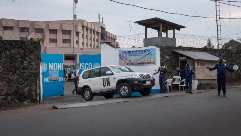Entrée du quartier général de la Monusco à Goma Entrée du quartier général de la Monusco à Goma