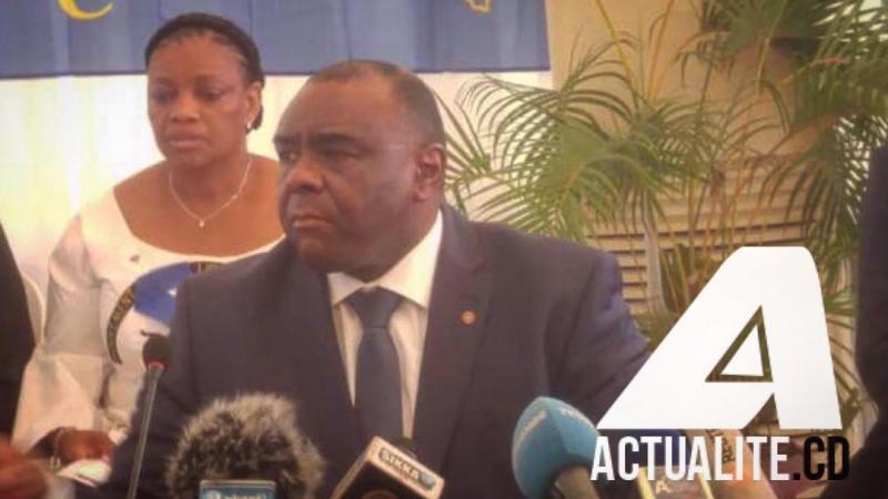Jean Pierre Bemba au cours d'une conférence de presse à Kinshasa. Ph/ACTUALITE.CD Jean Pierre Bemba au cours d'une conférence de presse à Kinshasa. Ph/ACTUALITE.CD