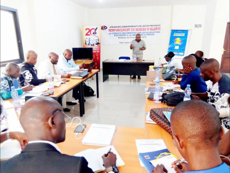 Les correspondants de JED en atelier à Kinshasa sur une bonne prise en charge de cas d'atteinte à la liberté de la Presse Les correspondants de JED en atelier à Kinshasa sur une bonne prise en charge de cas d'atteinte à la liberté de la Presse